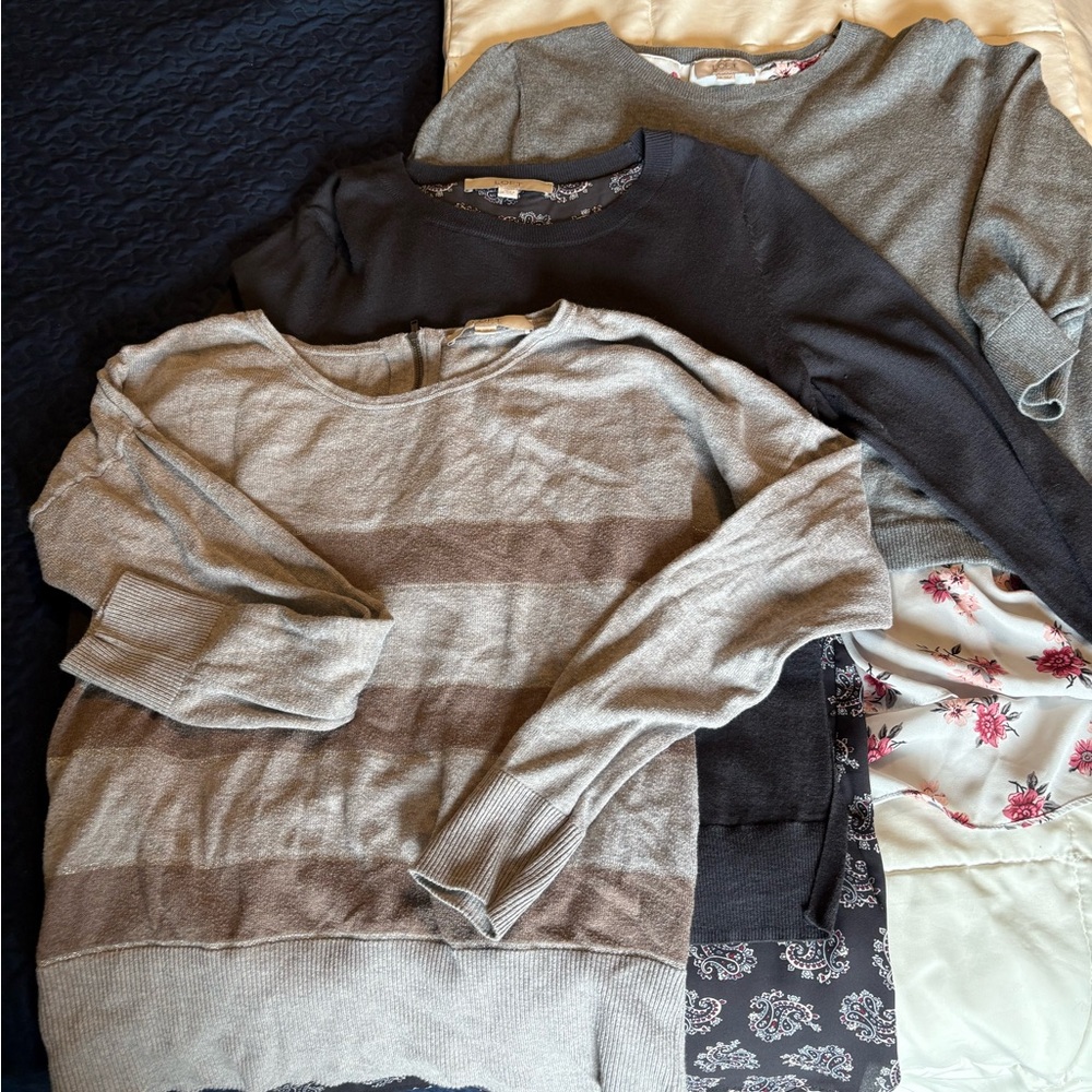 Striped and Solid Sweater Bundle